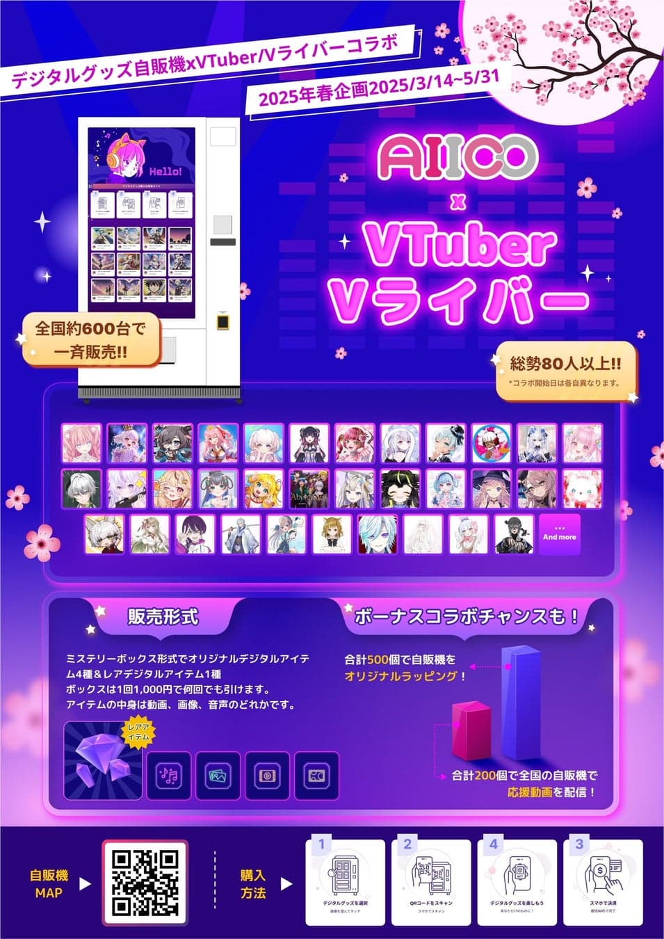 全国のAIICOで総勢80名以上との「AIICO x VTuber/Vライバーコラボ企画 桜祭り」が開始